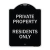 Signmission Designer Series Sign-Residents Only, Black & Silver Heavy-Gauge Aluminum, 24" x 18", BS-1824-9894 A-DES-BS-1824-9894